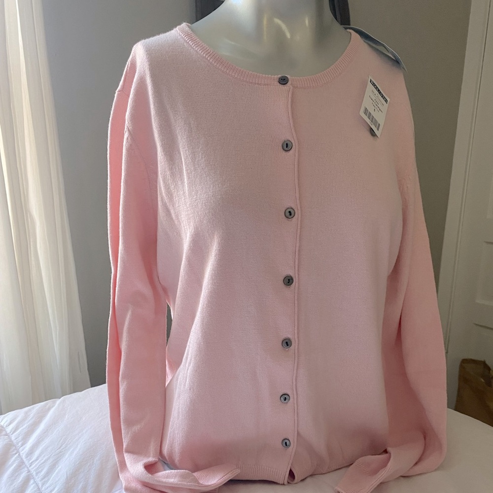 Woolovers pale pink cardigan sweater new small silk blend British Luxary